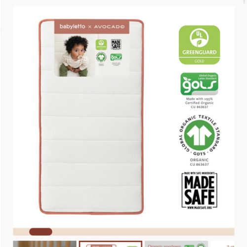 Babyletto babyletto x Avocado Dual-stage, Organic & Non-Toxic Crib Mattress