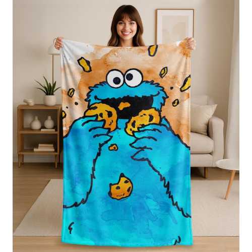 Sesame Street Cookie Crumbs Officially Licensed SilkyTouch Blanket 36x58 Inches
