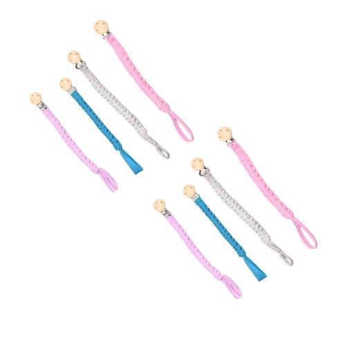 XIRQI 8Pcs Pacifier Clip,Comfortable Baby Pacifier Holder,Wooden Clip Baby Pacifier Clip,Color Mixxing1