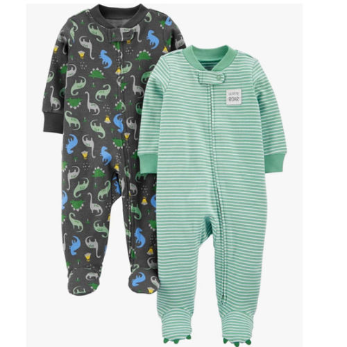 Simple Joys by Carter's baby-boys 2-way Zip Thermal Footed Sleep and Play, Pack of 2