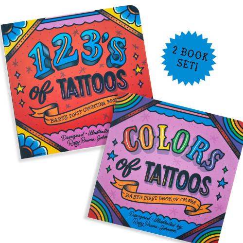 Tattoo Board Book Set – Colors and Numbers in Tattoo Art (OddBirdBooks Etsy Shop)