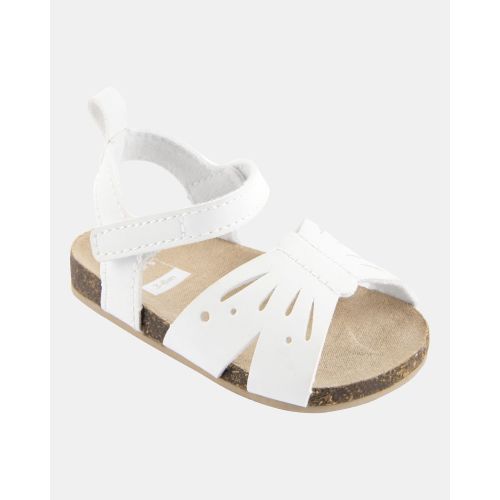Baby Butterfly Faux Cork Sandals - White | Carter's