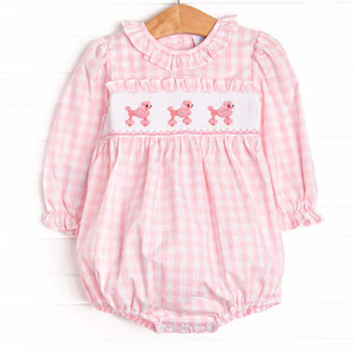 Toodles, Poodles Smocked Bubble, Pink – Stitchy Fish