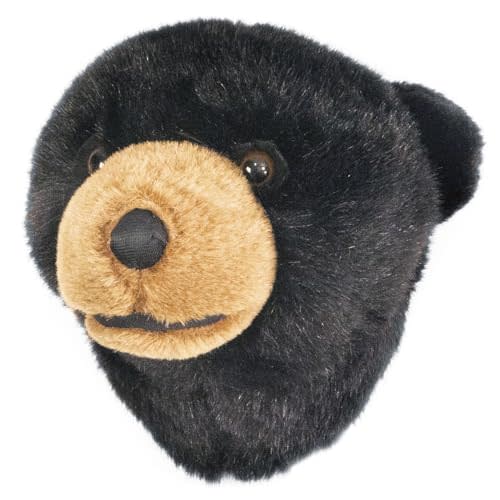 CARSTENS, INC. Woodland Nursery Décor Plush Trophy Wall Mount Head, Black Bear, Small