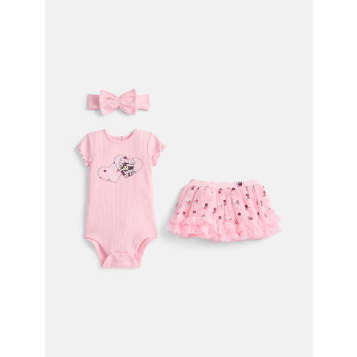 Strawberry Shortcake Baby Girls Graphic Bodysuit and Skirt Set with Matching Headband, 3-Piece, Sizes 0/3M-24M