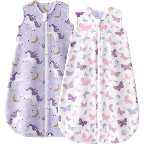 Yoofoss Baby Sleep Sack 6-12 Months, 1.5 Tog Sleep Sack, Fleece Baby Wearable Blanket with 2-Way Zipper, Infant Sleeping Sack, Soft Warm Lightweight(Small)