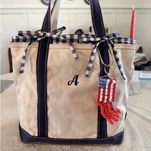 Boat and Tote Liners navy gingham large