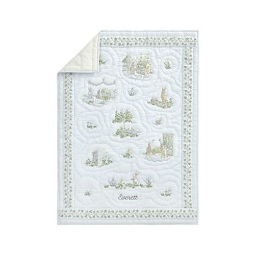 Riley Sheehey Blue English Garden Baby/Toddler Quilt, 36x50 , Blue Multi
