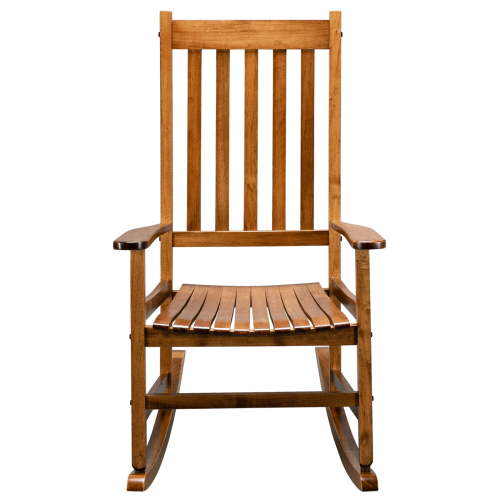 Zimtown Wooden Rocking Chair, Oversized Porch Rocking Chair, for Garden Original Color