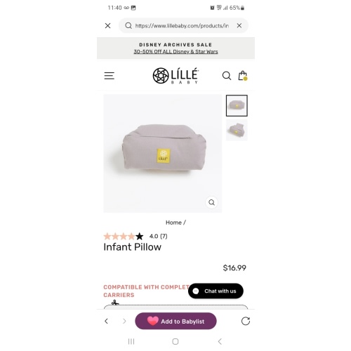 Lillebaby Infant Pillow Insert