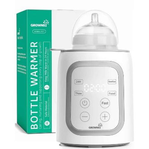 Grownsy Baby Bottle Warmer 10-in-1 with Timer ,Temperature Control,Defrost, Sterilizer, Heat Baby Food Jars Function