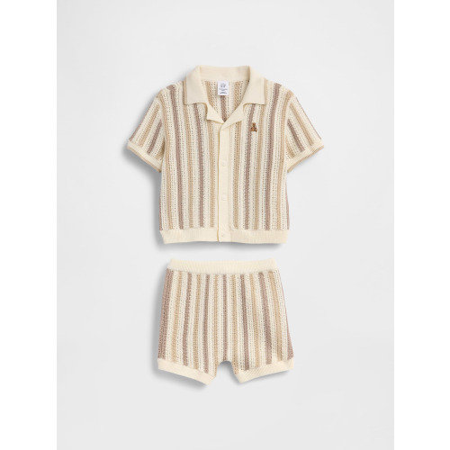 Baby Crochet Stripe Outfit Set