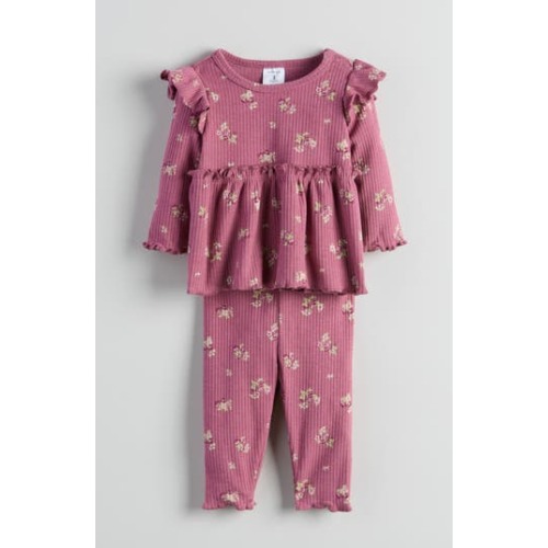 Ruffle Rib Top & Leggings Set, 12M