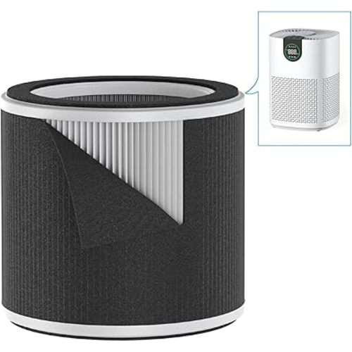 VEWIOR ClearAir-A12 True HEPA Air Purifier Washable Filter, 3-in-1 H13 Filter Replacement for Pet Dander, Wildfire, Smoke, Pollen