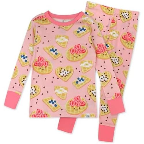 HonestBaby 2-Piece Pajamas Sleepwear Pjs 100% Organic Cotton for Baby, Toddler, Kids, Girl
