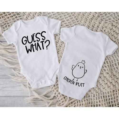 Guess What Chicken Butt Baby SVG: Funny Infant Quote, Newborn (Digital Download)