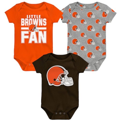Newborn Cleveland Browns Outerstuff Little Tike 3-Piece Bodysuit Set