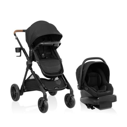 Evenflo Pivot Xpand NXT Travel System featuring LiteMax NXT Infant Car Seat, Coal Black