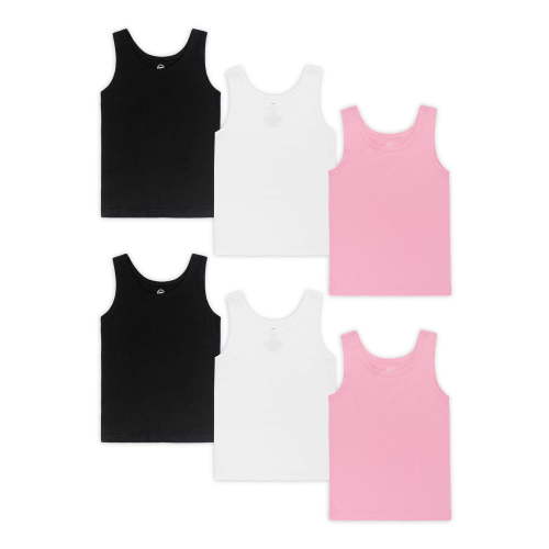Wonder Nation Toddler Girl's Cotton Undershirt Tank Top, 6-Pack, Sizes 4T-5T