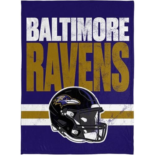 FOCO NFL Soft Plush Throw Blanket, 45 x 60, Baltimore Ravens