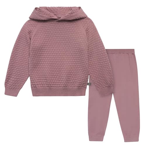 Modern Moments by Gerber Girls' Baby and Toddler Honey Comb Sweater Knit Top and Pant Set