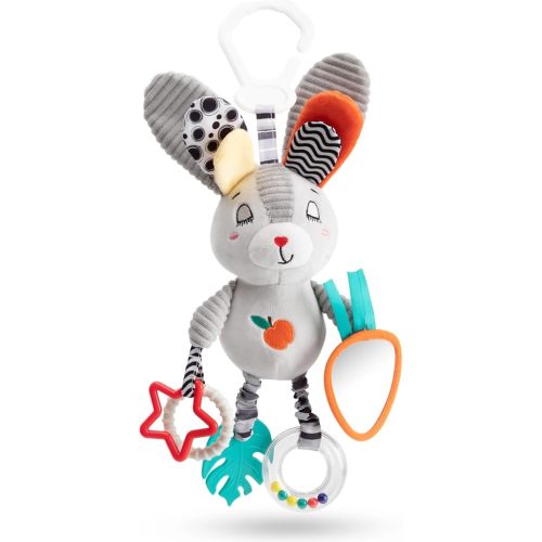 Baby Hanging Toys 0-12 Months - Interactive Stroller & Car Seat Toy with Jingle Sounds, Clinking Rings & Detachable Links | Safe Developmental Toys for Activity Gyms, Infant Baby Crib Mobile
