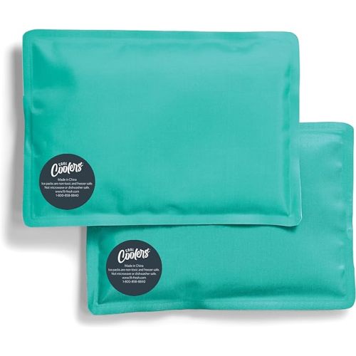 Fit & Fresh Cool Coolers 2 Pack Soft Ice for Lunch Bags, Flexible Stretch Nylon, Durable, Reusable Lunch Box Ice Packs, Ice Packs for Lunch Boxes, Reusable Freezer Packs, Easy to Clean, Teal
