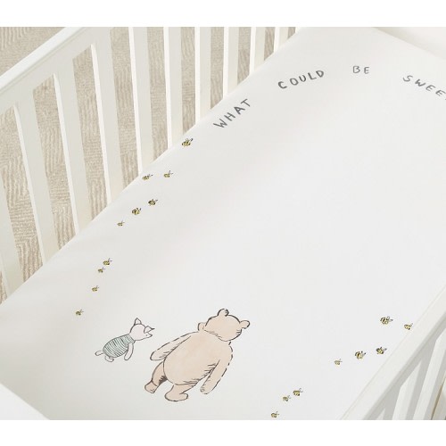 Winnie the Pooh Picture Perfect Sentiment Organic Cotton Percale Crib Fitted Sheet