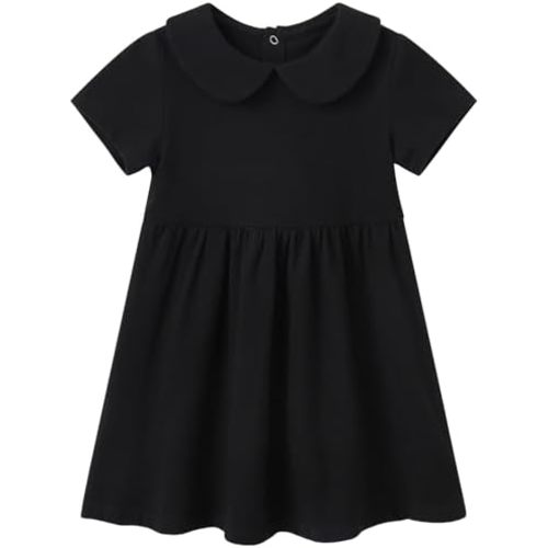 pureborn Baby Girl Dress Cotton Playwear Soild Color Dresses 0-6 Years