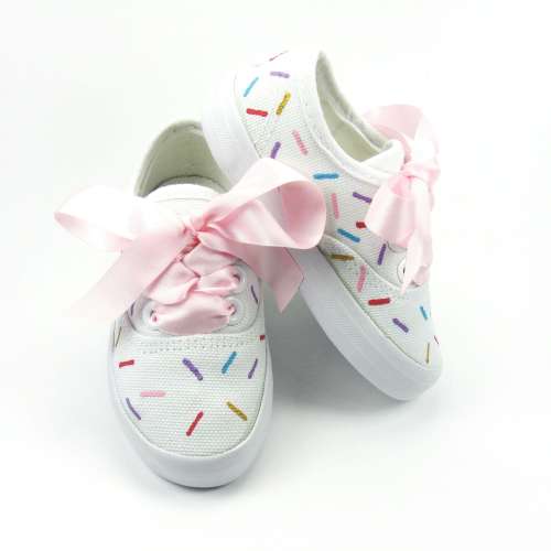 Sprinkle Shoes, Rainbow Candy Hand Painted Sneakers for Toddlers