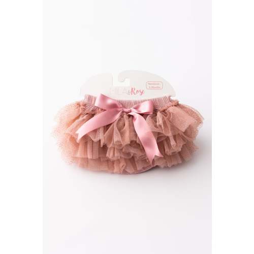 VINTAGE PINK & GOLD GLITTER RUFFLE TUTU BLOOMER