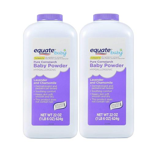 Pure Cornstarch Baby Powder with Lavender and Chamomile (2 Pack)