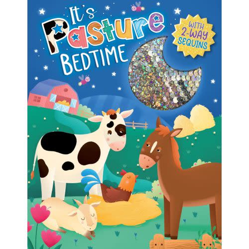 It's Pasture Bedtime - Children's Touch and Feel Storybook with 2-Way Sequins - Sensory Board Book