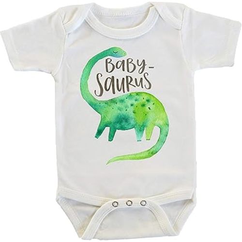 Witty and Bitty Babysaurus Green Dinosaur T Rex Onesie/Bodysuit