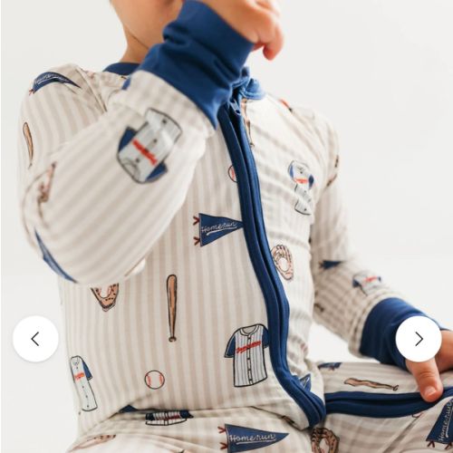 Blue Baseball Zipper Romper – In My Jammers