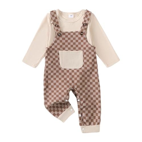 VEGGIEDOT Baby Boy Clothes Fall Winter Newborn Boy Outfits 0 3 6 9 12 18 24 Months Overalls Infant Baby Boys Clothes