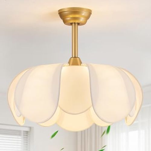 26 Inch Boho Flower Fandelier Ceiling Fans with Lights and Remote Control