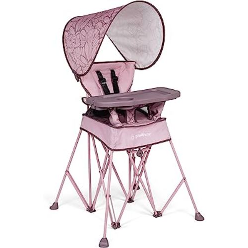 Baby Delight Go with Me Uplift Deluxe Portable High Chair | Travel High Chair | Sun Canopy | Indoor and Outdoor | Canyon Rose