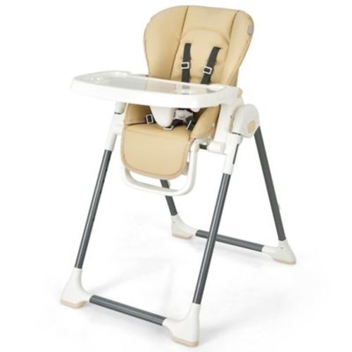 Infans Foldable Baby High Chair w/ Double Removable Trays & Book Holder