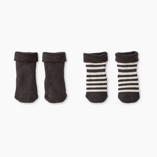 Hanna Andersson 2-Pack Baby Socks - Soft Black, Newborn