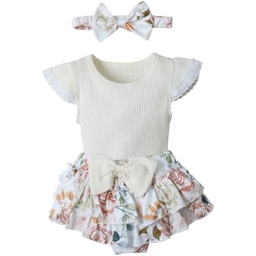 Newborn Girl Clothes Daddy's Princess Romper Floral Bowtie Shorts Headband 3PCS Baby Girl Outfits