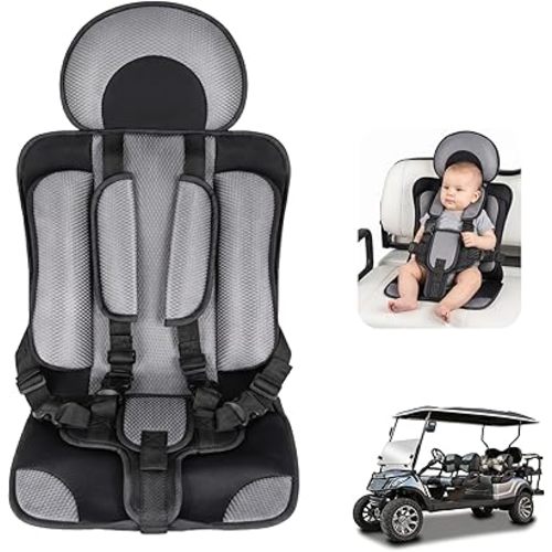 Seat Compatible with Golf Cart, Fits Golf Cart Little One Seat Attachment, Adjustable Straps, Strong Buckle, Soft Fabric, Simple Install, Easy to Clean for Travel, Home, Restaurant