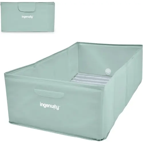 Ingenuity Tuckaway Toddler Folding Tub, Converts Shower to Tub, Folds to Store, Easy to Clean, No Assembly Required, Portable Baby Bathtub for Travel, 12M-5Y