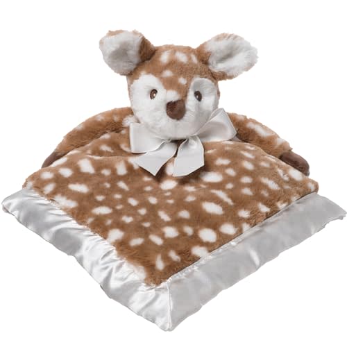 Bearington Collection Baby Lil’ Willow Snuggler - 15-Inch Woodland Fawn Plush Lovey, Security & Stuffed Animal Blanket for Babies