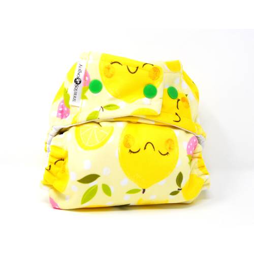 Lemons and Strawberries Cloth Diaper Cover or Pocket Diaper (One Size)