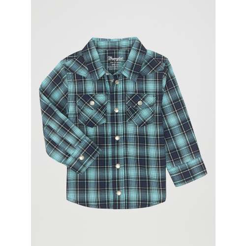 Wrangler Sawtooth Teal Infant Snap Up