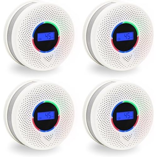 Kesymo Upgraded Smoke and Carbon Monoxide Detector 10-Year Lifespan, Dual Sensor Smoke Alarm & Carbon Monoxide Detector (4 Pack)