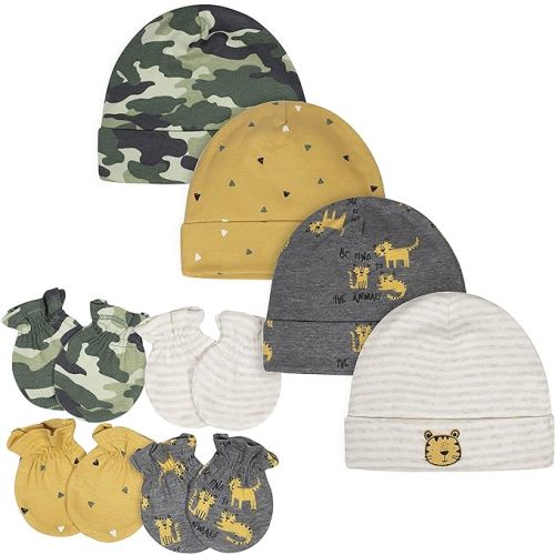 Gerber unisex-baby Cap and Mitten Sets