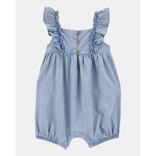 Baby Girl Chambray Flutter Romper - Carter's | Carter's