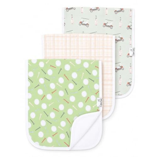 Copper Pearl Premium Baby Burp Cloths - 3-Pack Large Cotton Burp Cloths, Extra Soft Spit Up Rags with 3 Absorbent Layers, Perfect for Baby Boy and Baby Girl Gifts (21" x 10" Size, Bogey Set)